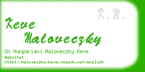 keve maloveczky business card